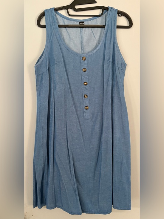 SHEIN Dresses & Skirts - SHEIN Light Blue Sleeveless Button Front Dress
